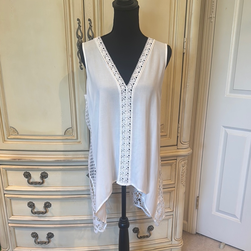 Lovestitch White Asymmetrical Tank Top